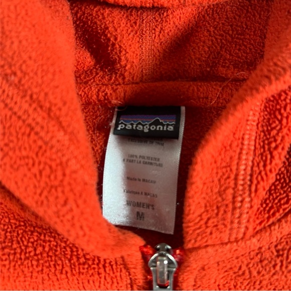 Patagonia Women’s Rhythm Full Zip Hooded Fleece Jacket Orange Size M 20951 - Picture 4 of 6
